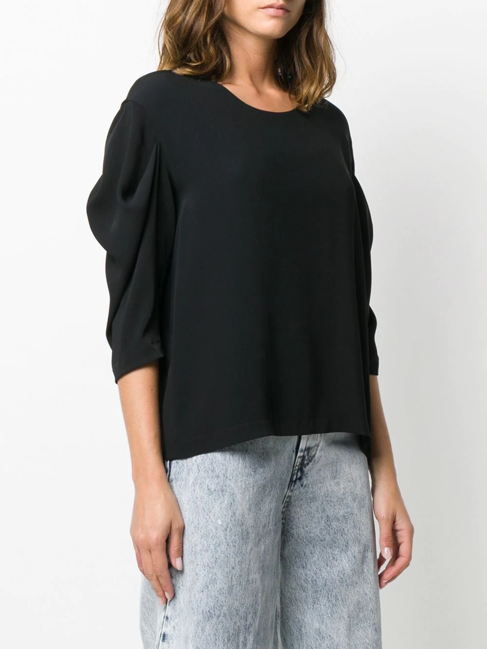 ruched sleeve top - 3