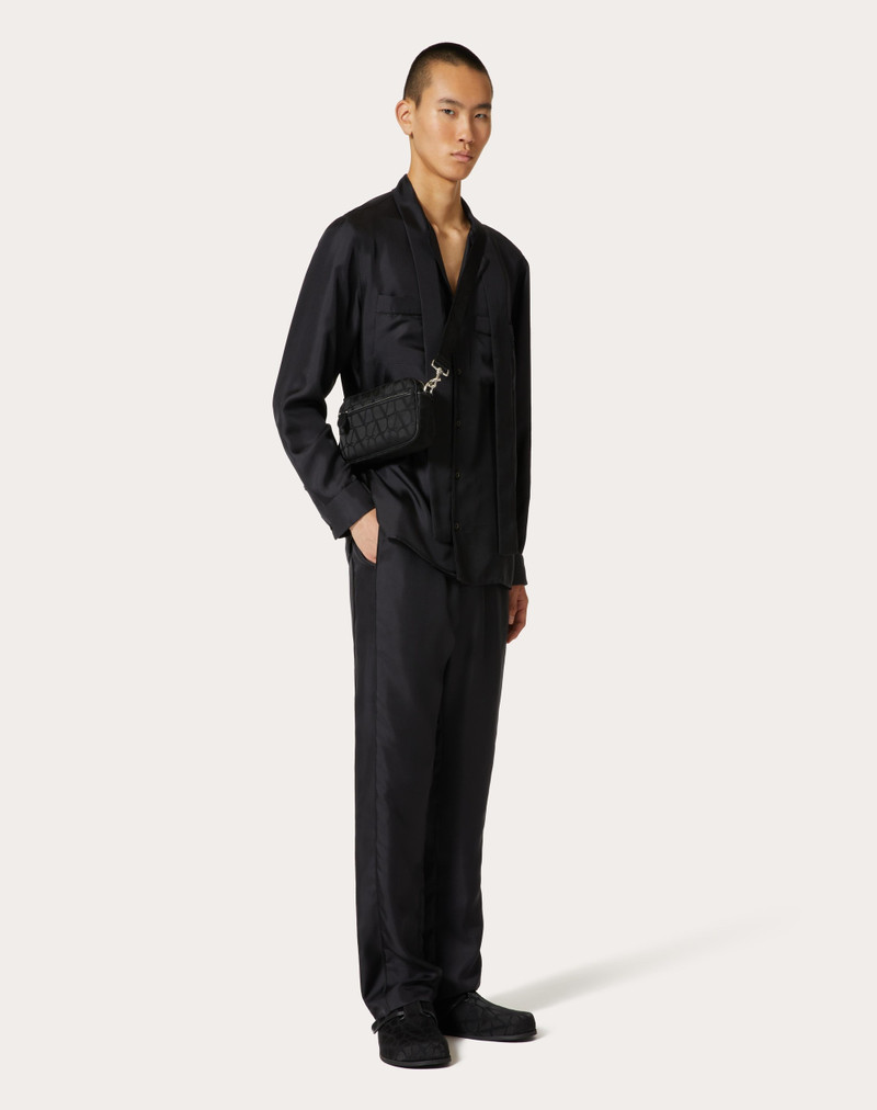 TOILE ICONOGRAPHE SHOULDER BAG IN TECHNICAL FABRIC WITH LEATHER DETAILS 2