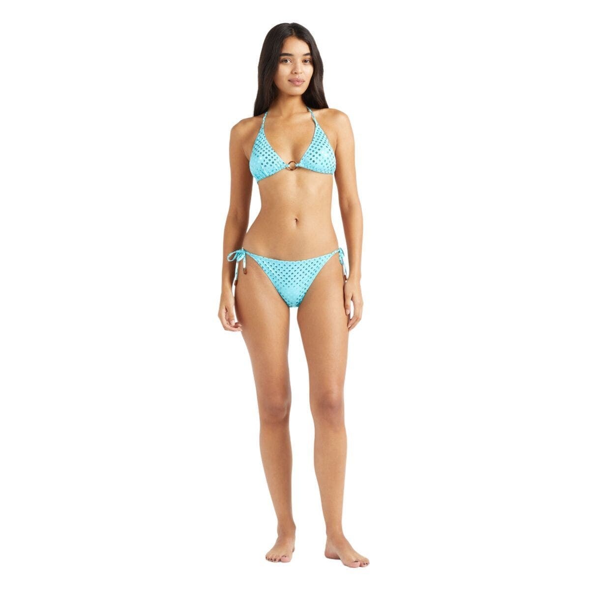Vilebrequin Side Tie Bikini Bottom Relief Sparkling in Disco Green at Nordstrom - 3