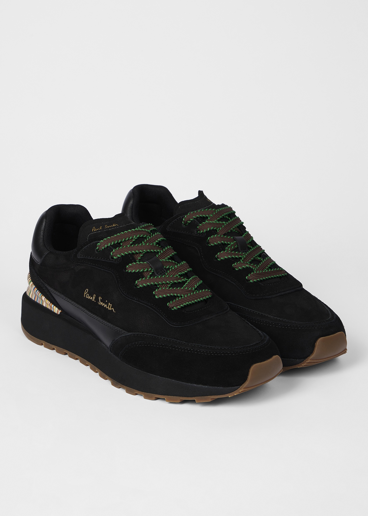 Black Leather 'Aston' Trainers - 3