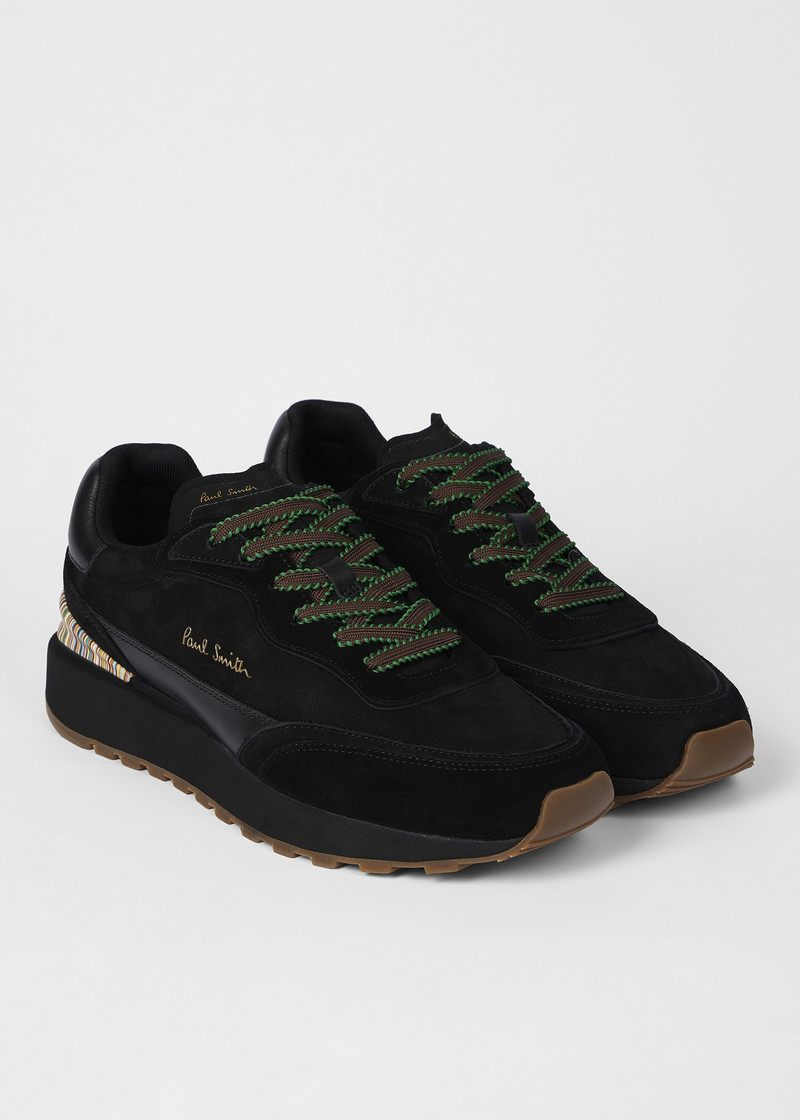 Black Leather 'Aston' Trainers 3