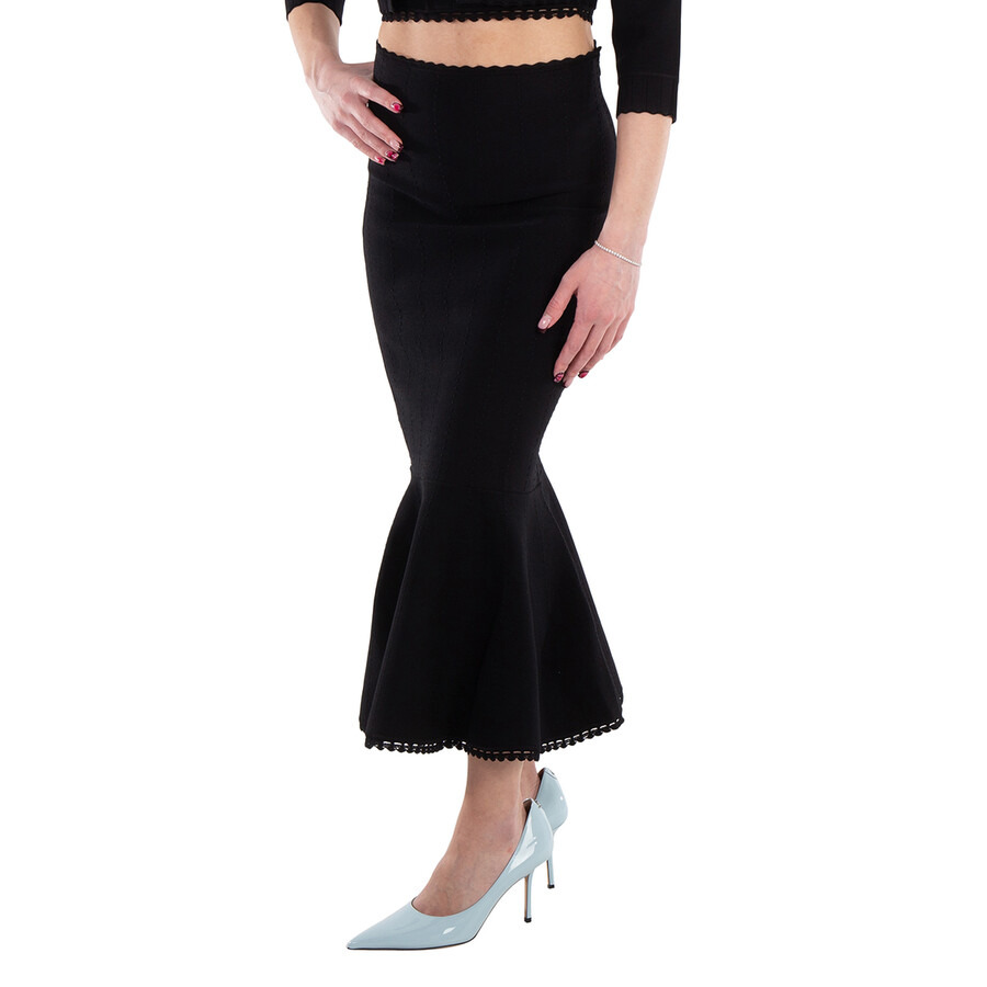 Victoria Beckham Scallop Trim Flared Skirt - 2