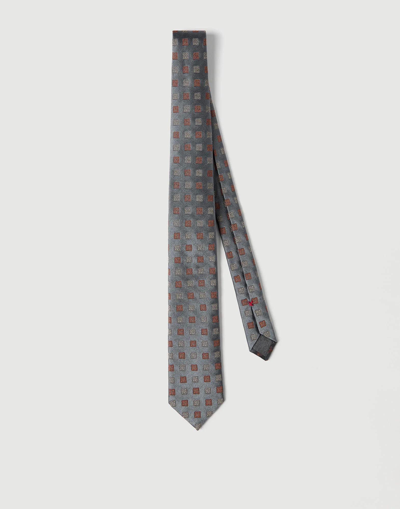 Silk tie with squares pattern - 1