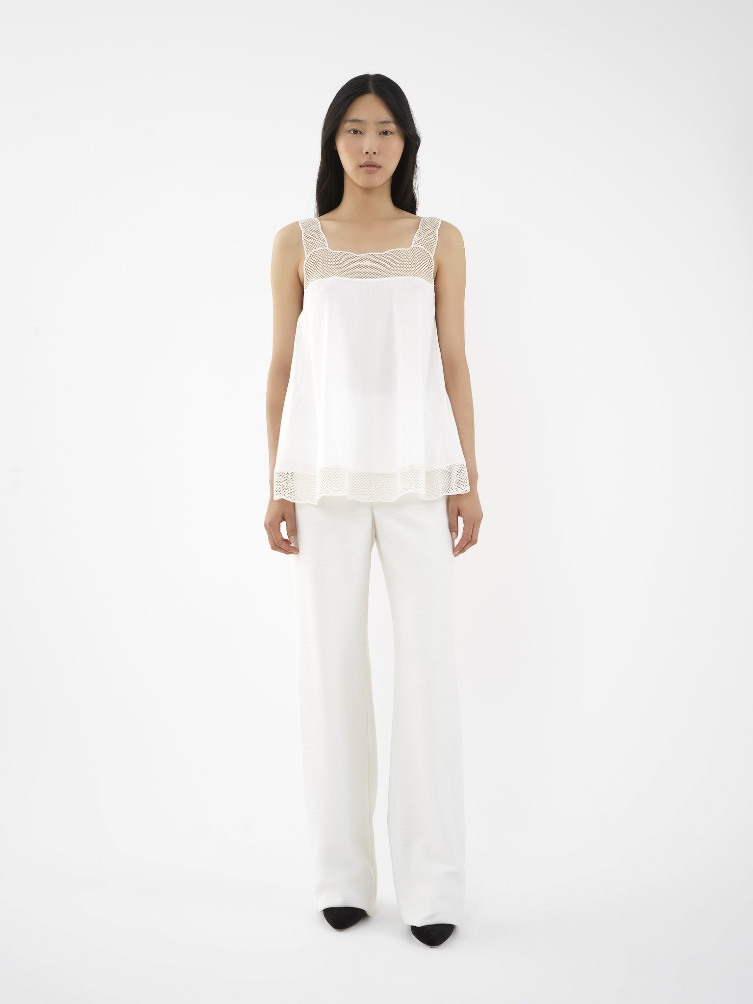 GUIPURE-DETAIL TANK TOP - 3