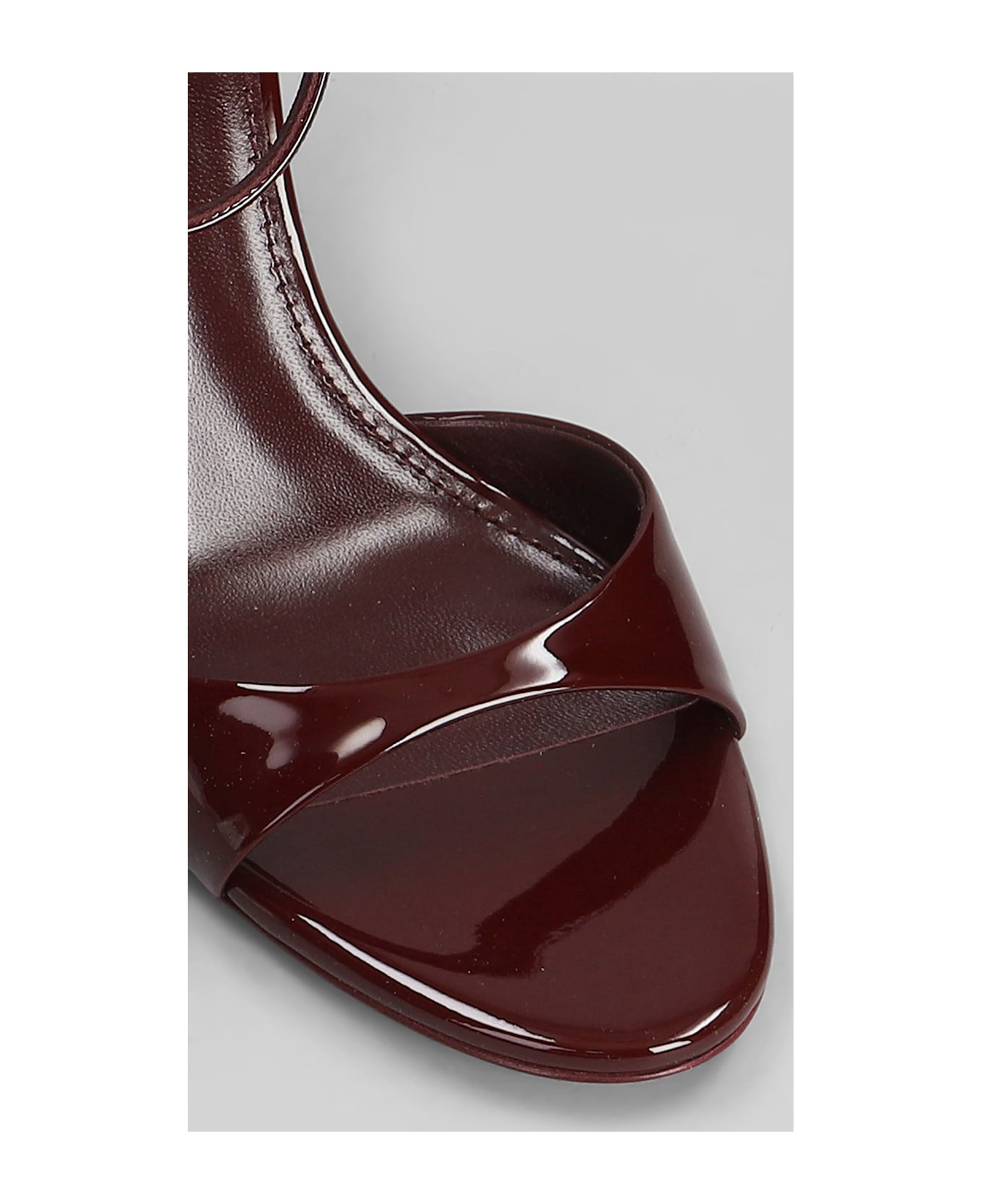 Lidia Sandal 90 Sandals In Bordeaux Patent Leather - 5