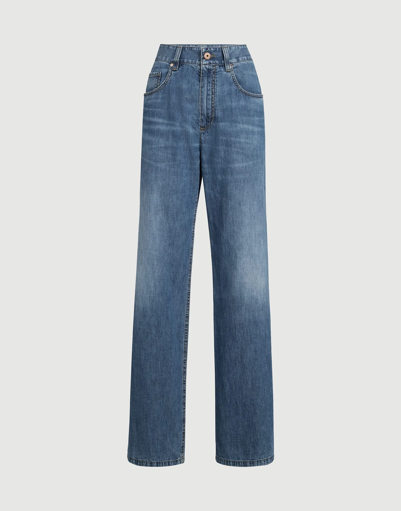 Lightweight denim contemporary loose trousers - 1