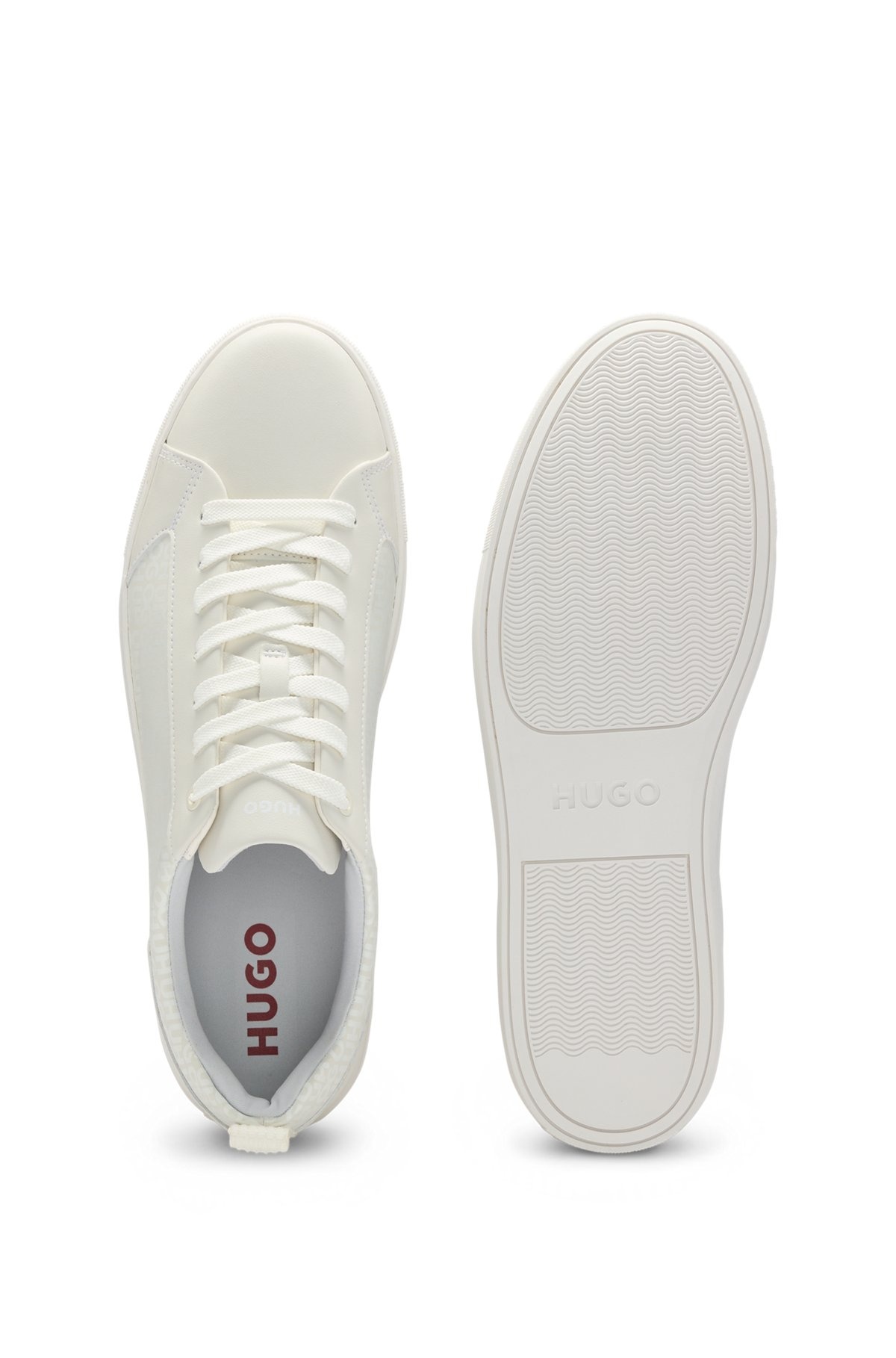 FAUX-LEATHER TRAINERS WITH TONAL MONOGRAMS - 4