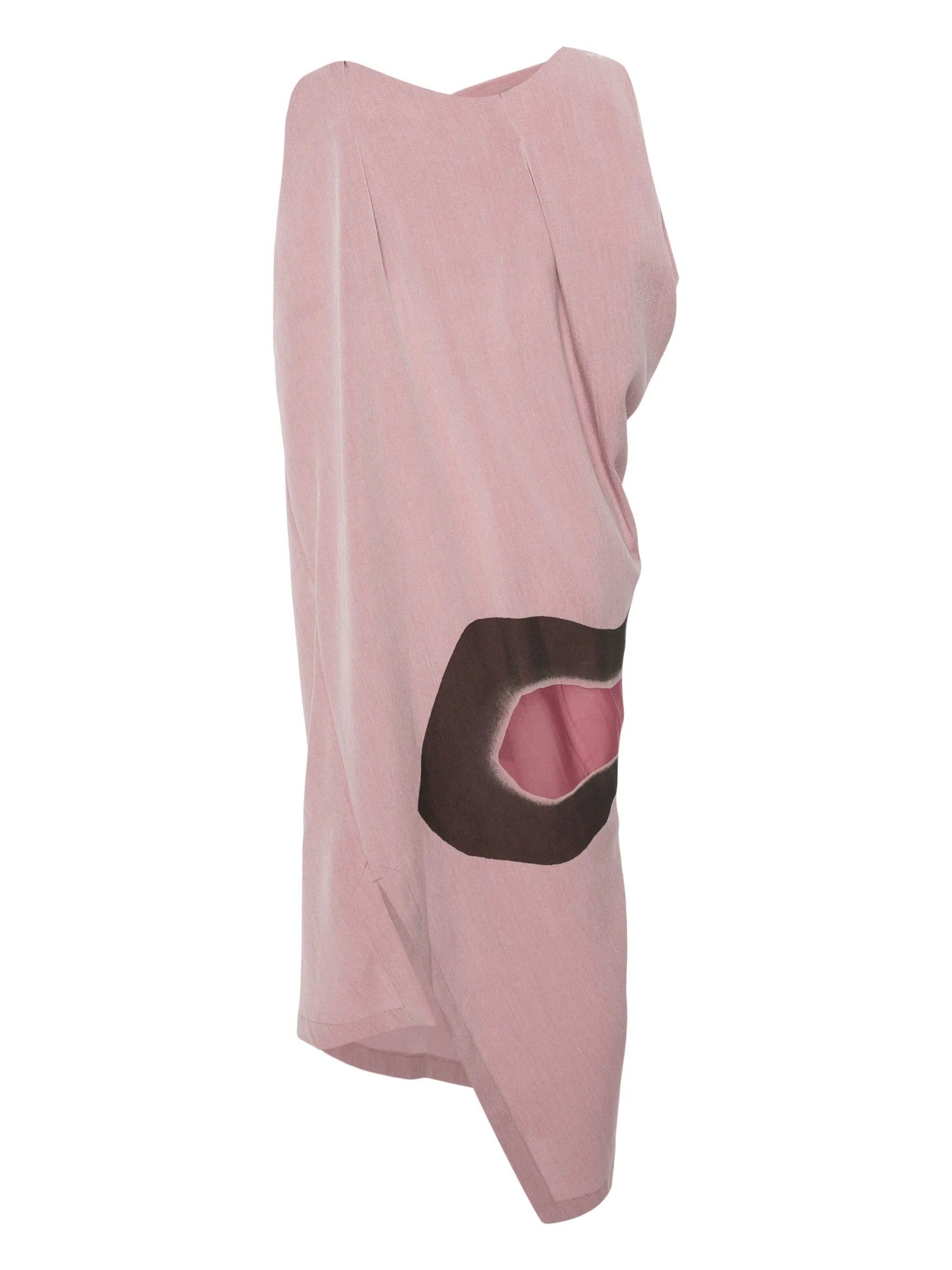 abstract-print asymmetric midi dress - 2