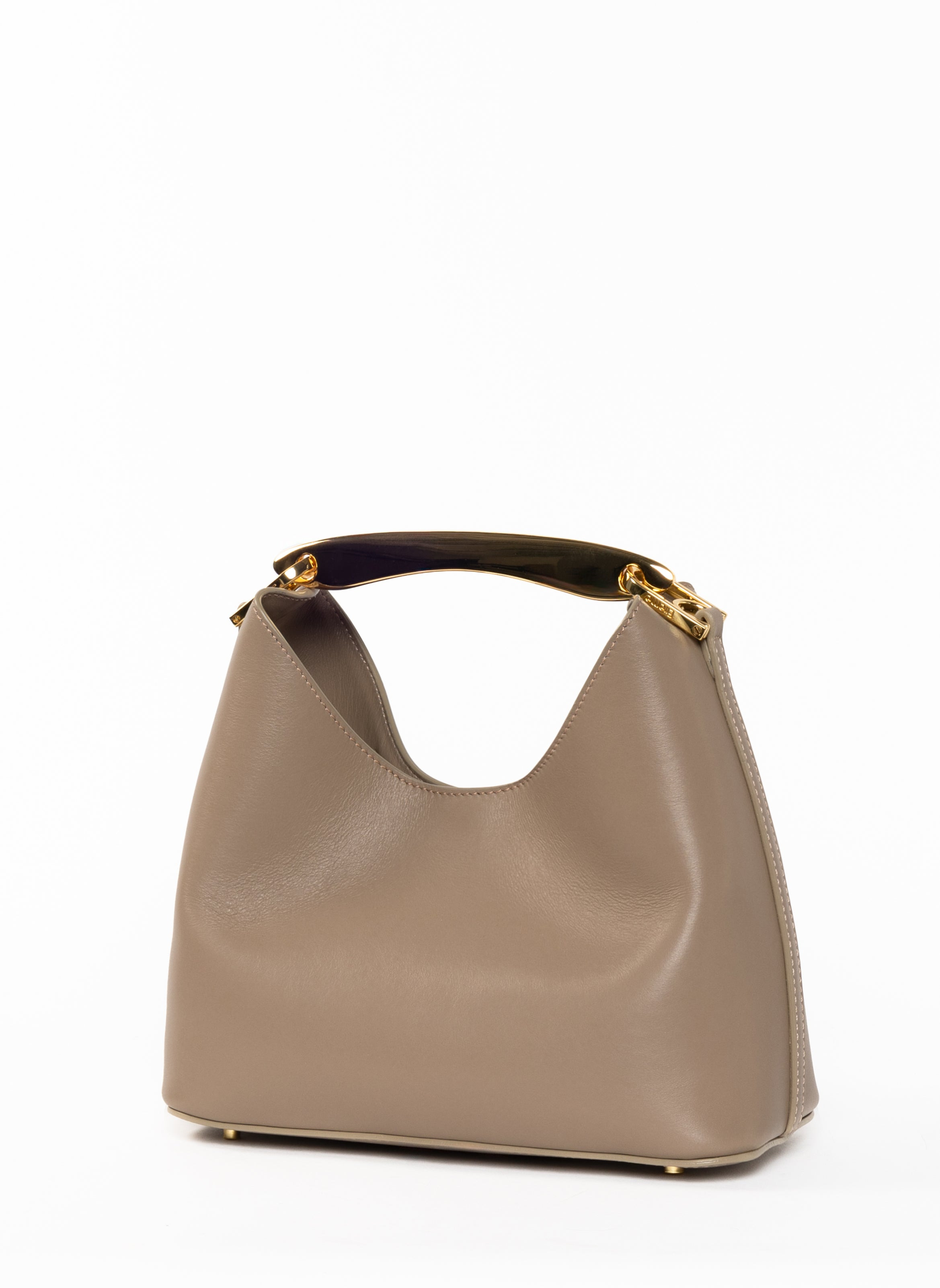 Small Boomerang Leather Taupe - 3