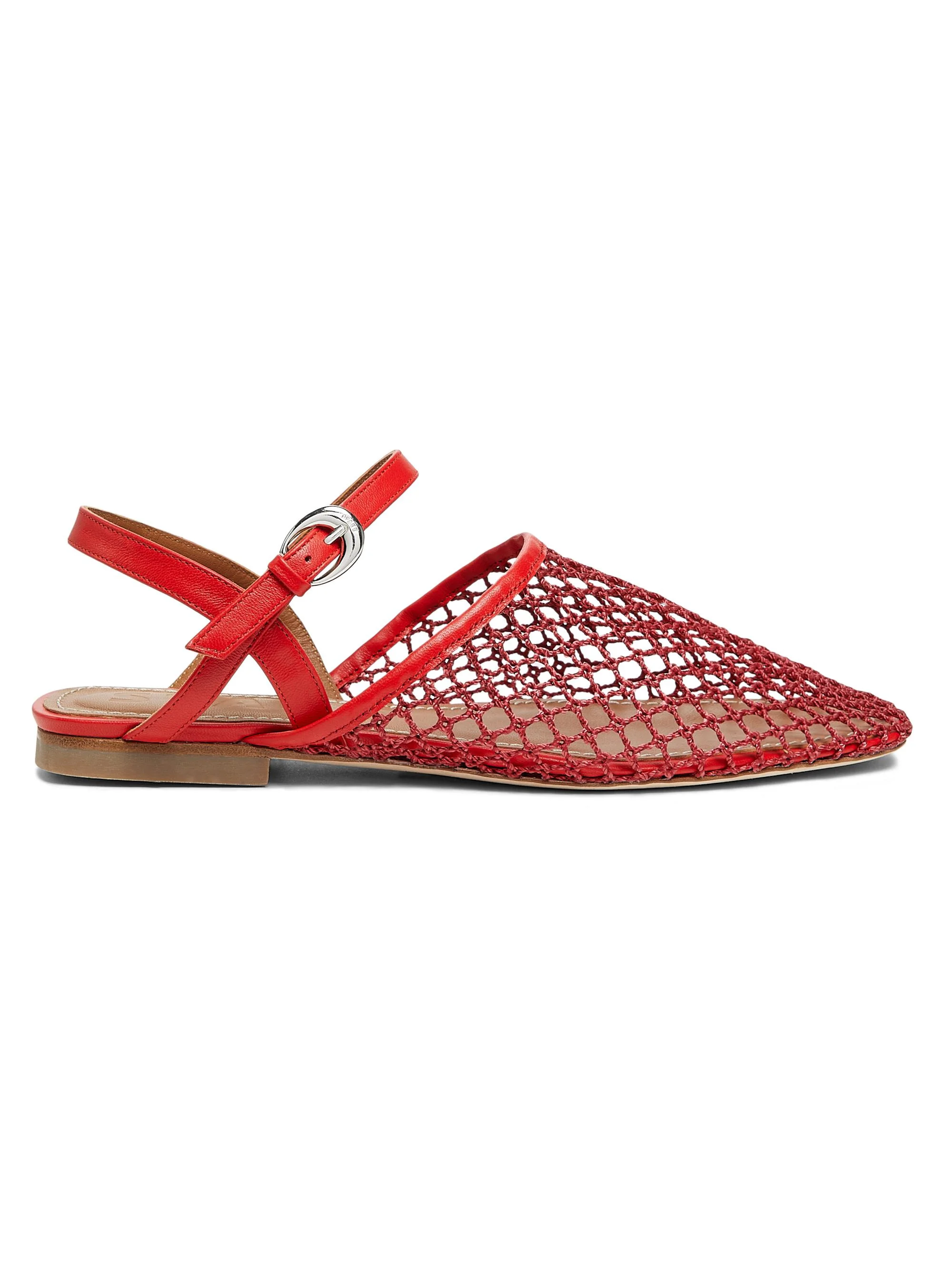 Women's Rete Paper Net Sandals - Red Netting - 1