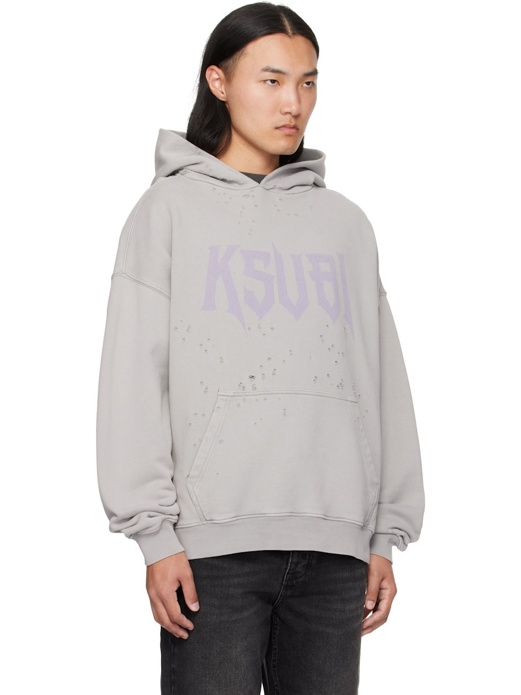 Gray Blasted Hoodie - 2
