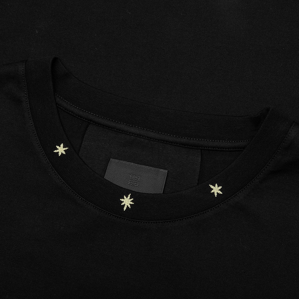 STAR PRINT SLEEVELESS BIG ARMHOLE T-SHIRT - BLACK - 3
