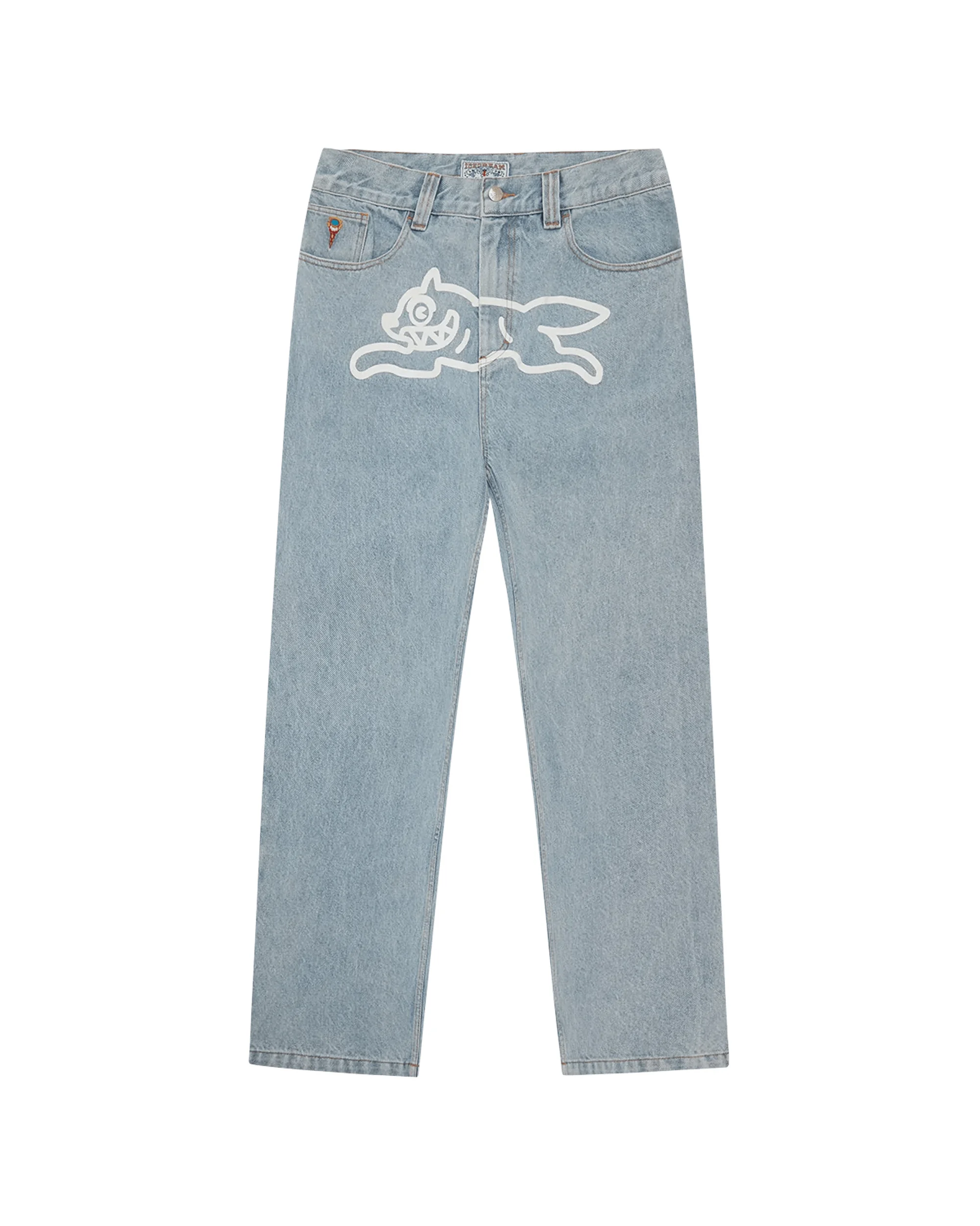 RUNNING DOG DOUBLE SCOOP DENIM PANT - 1