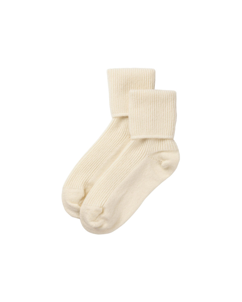 Women's White Cashmere Lounge Socks 1