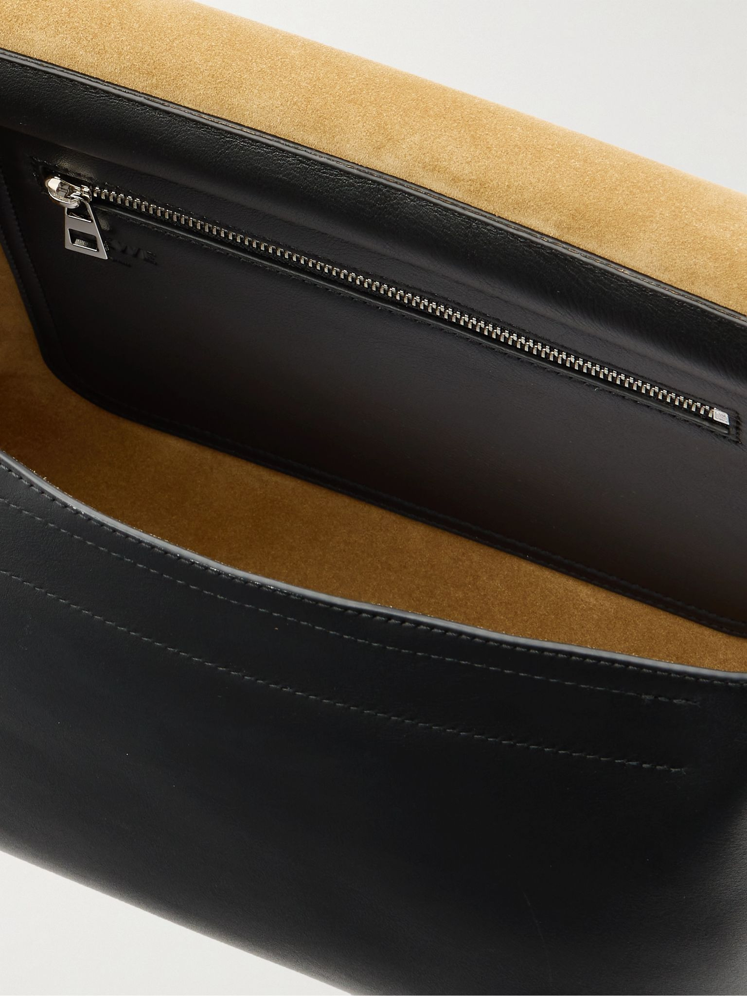 Flamenco Leather Messenger Bag Black - 5