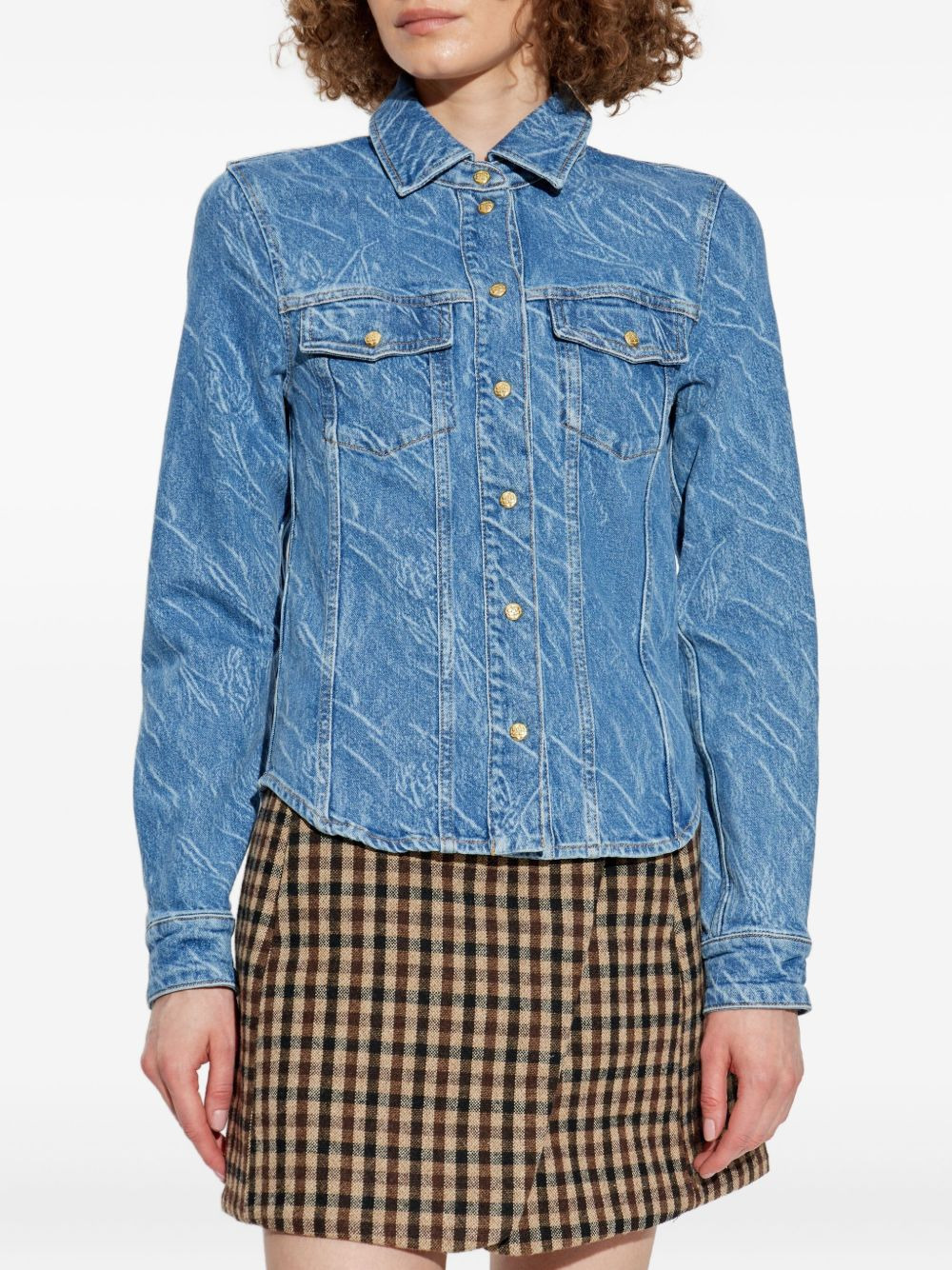 acid-wash denim shirt - 3