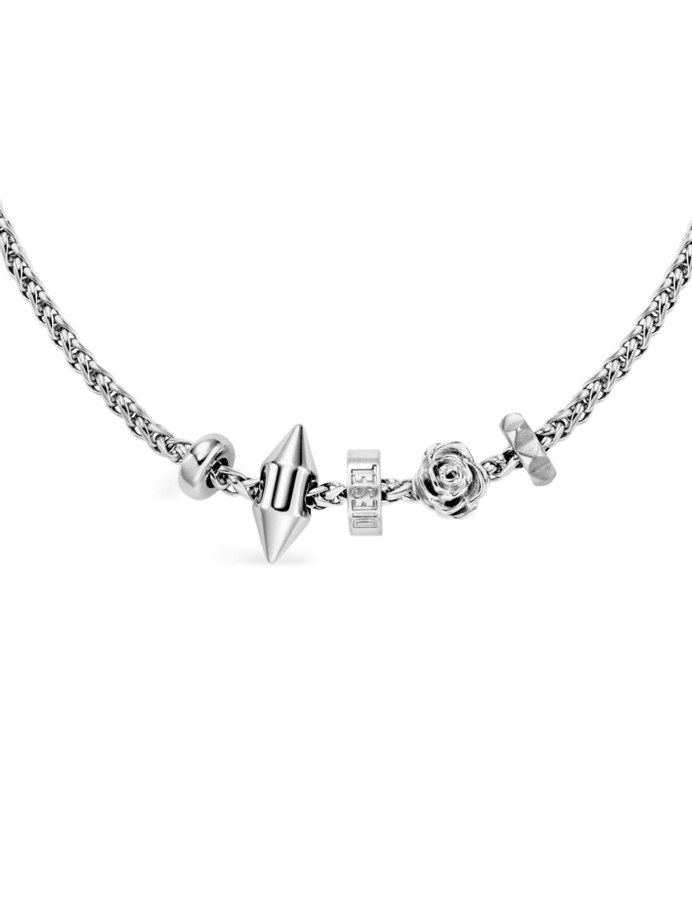 rose-shaped steel necklace - 3