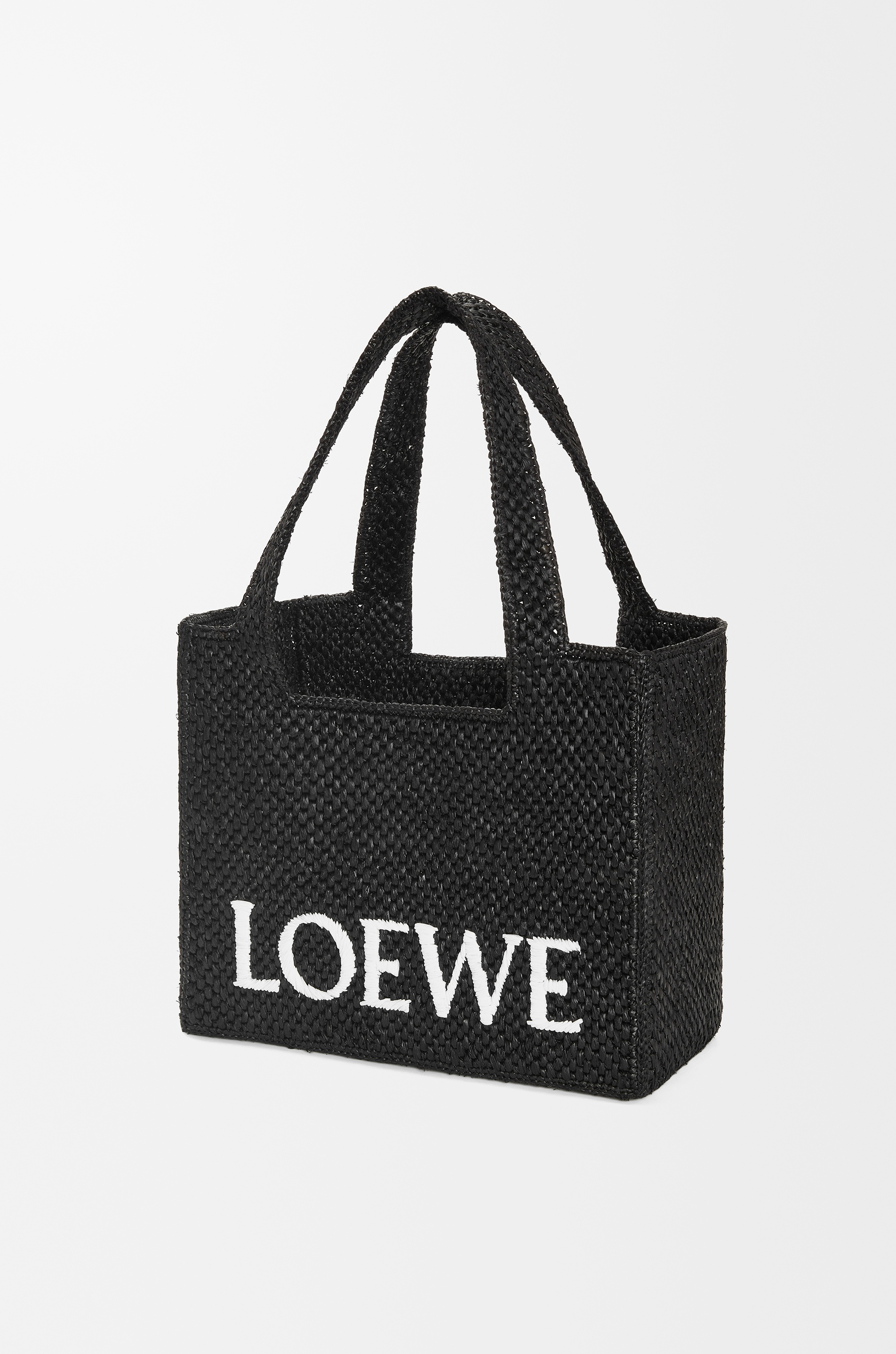 Medium LOEWE Font tote in raffia - 4