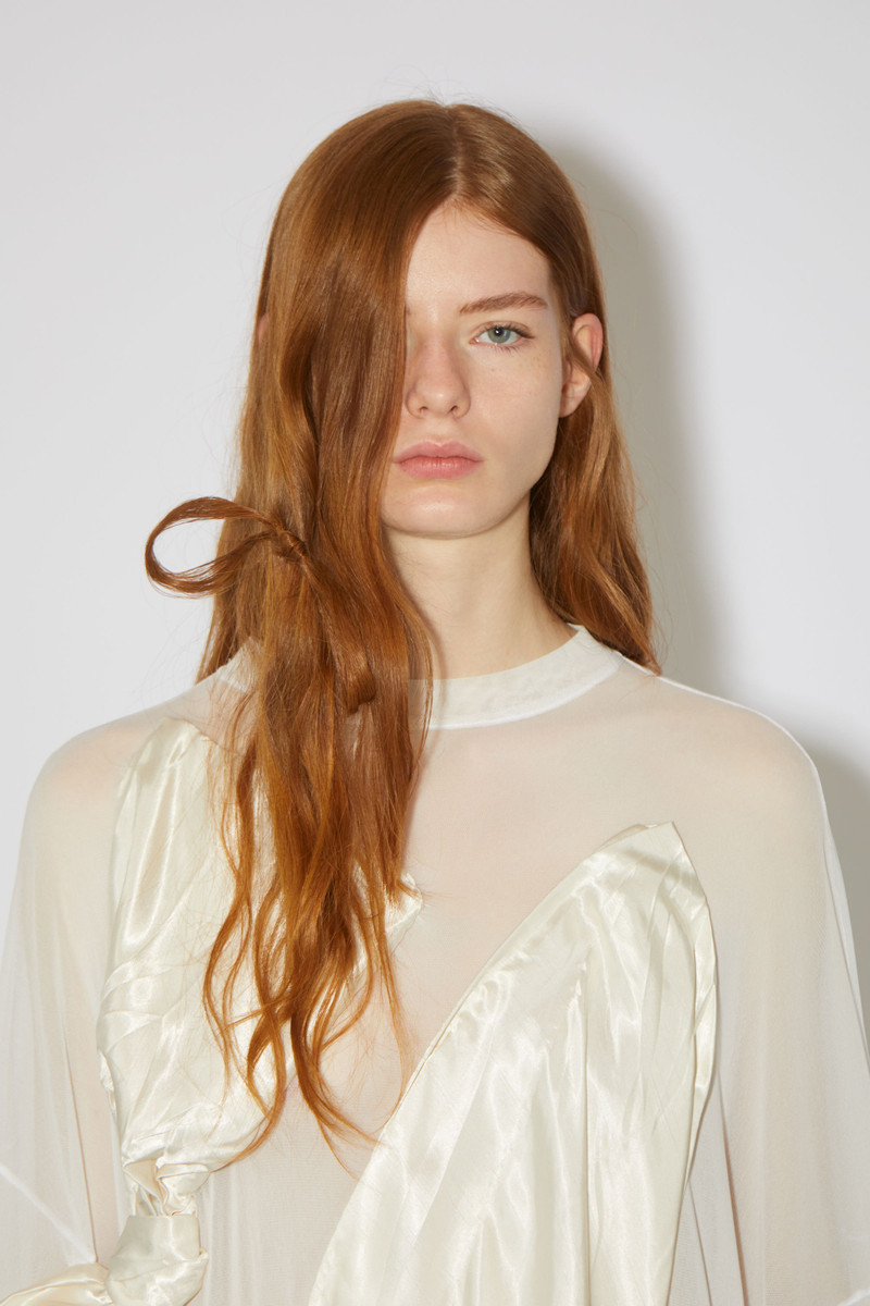 Draped bow dress - Warm white 6