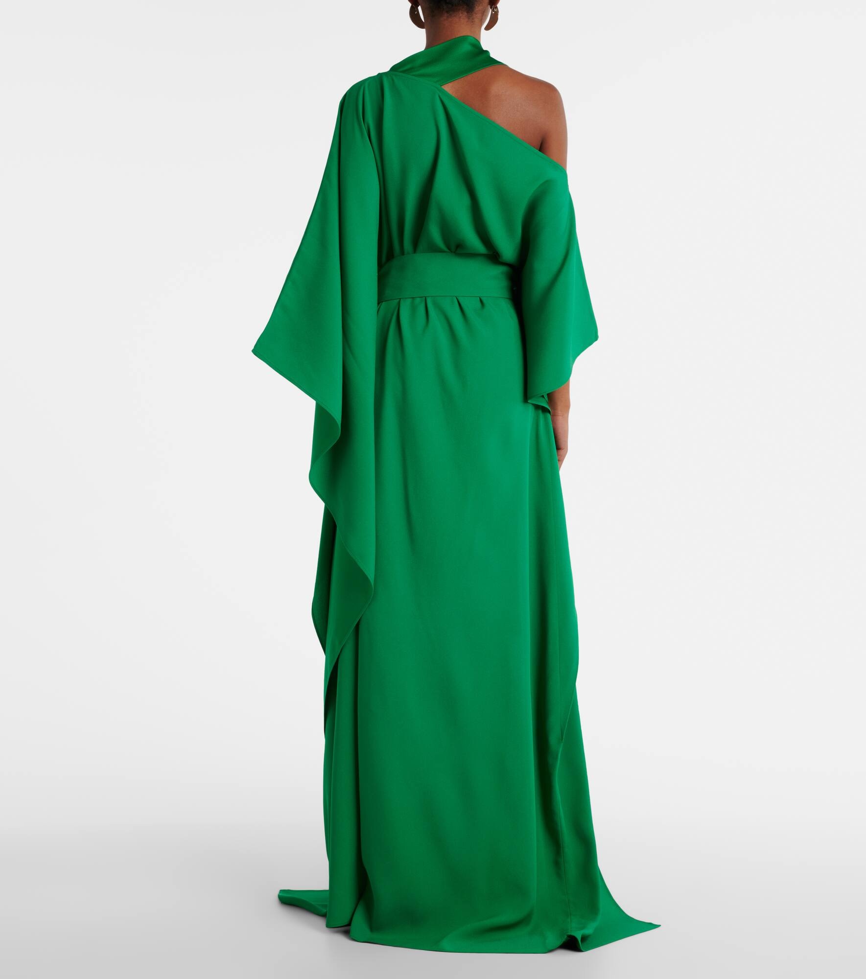 Taylor belted one-shoulder crêpe cady kaftan - 3