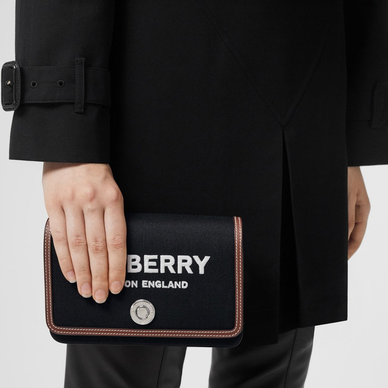 Technical Cotton and Leather Penny Bag 12
