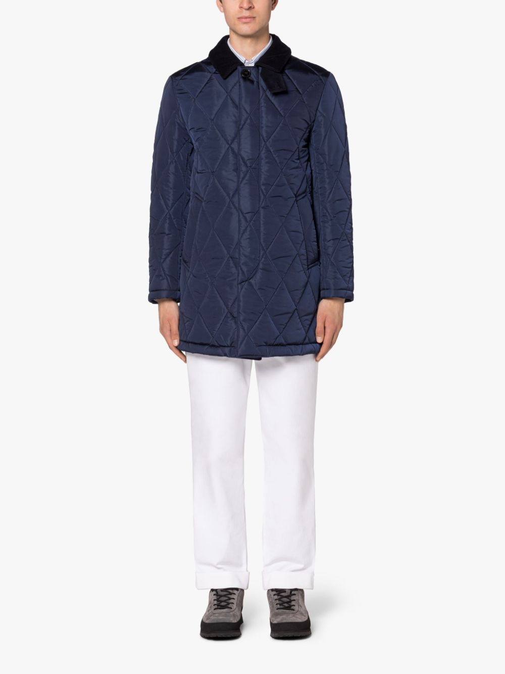 ANGLIA NAVY NYLON QUITLED COAT - 2