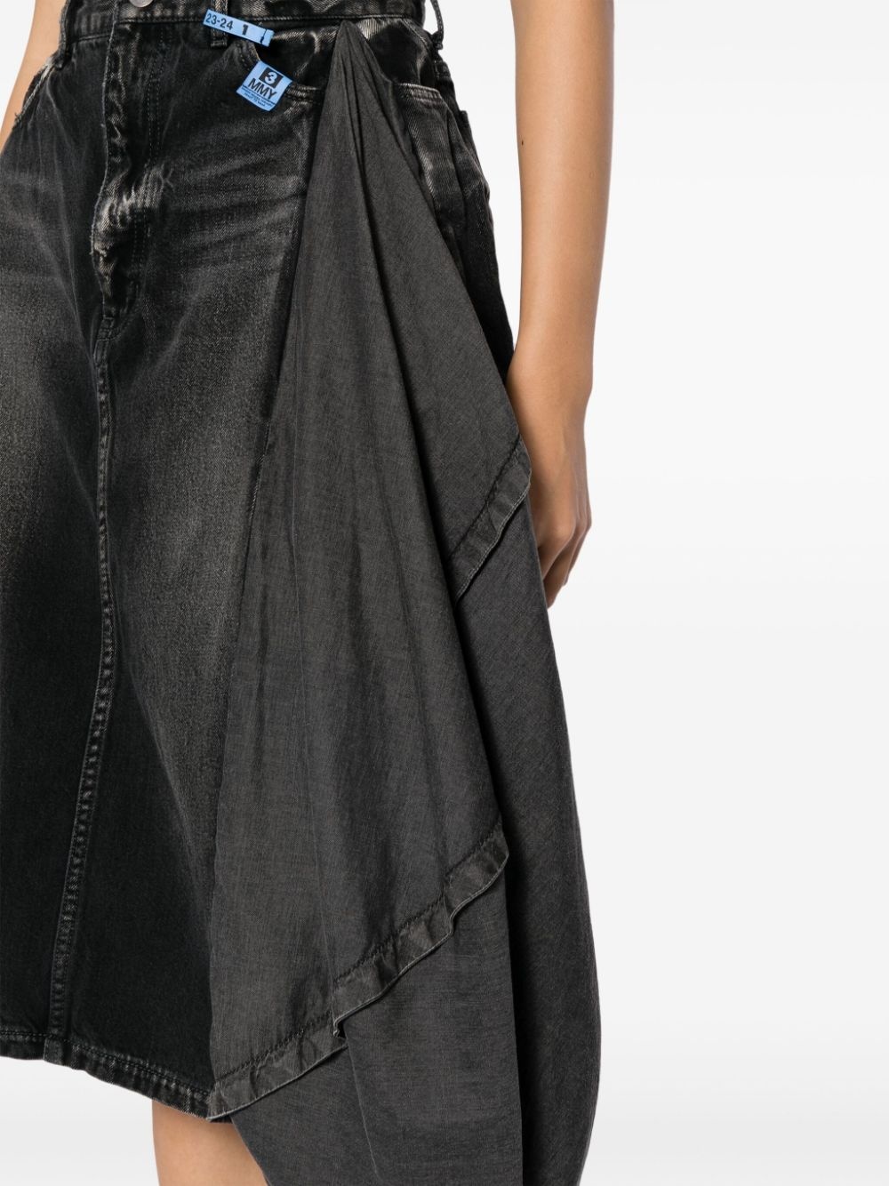 Circle washed denim skirt - 5
