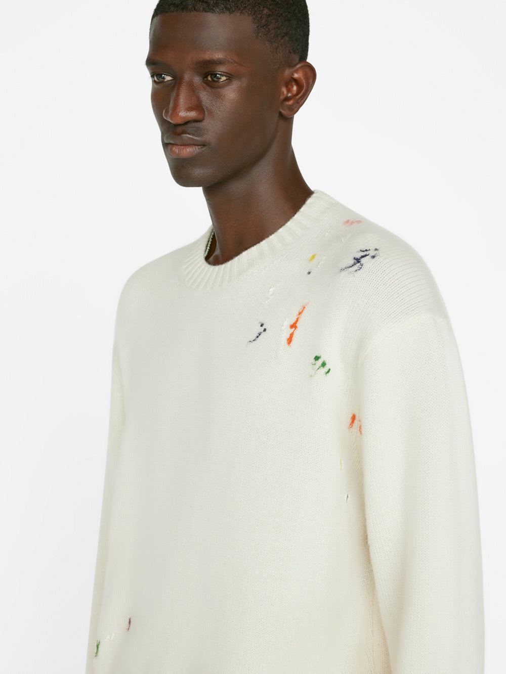 Color Spray Sweater in Off White Multi - 8
