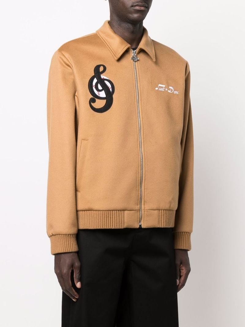 embroidered-logo zip-up jacket - 3