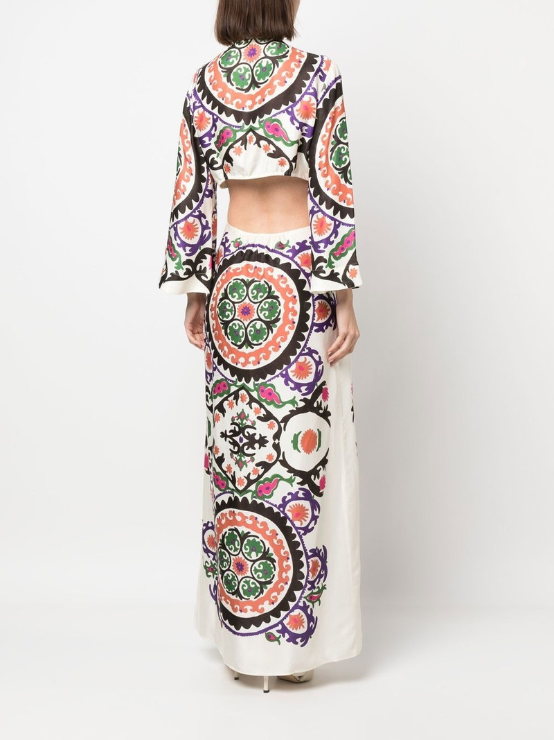cut-out floral-print long dress 4