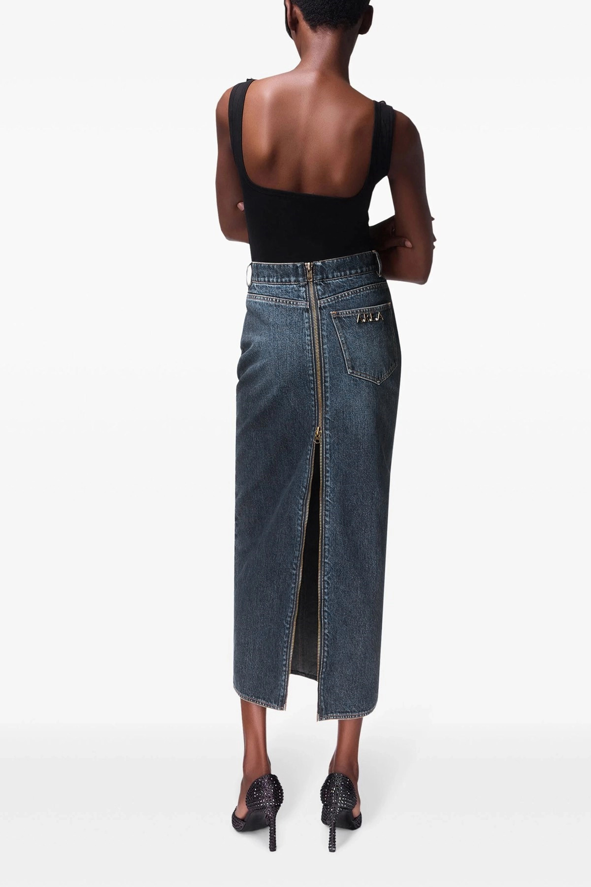 'Zip Slit Midi' skirt - 2
