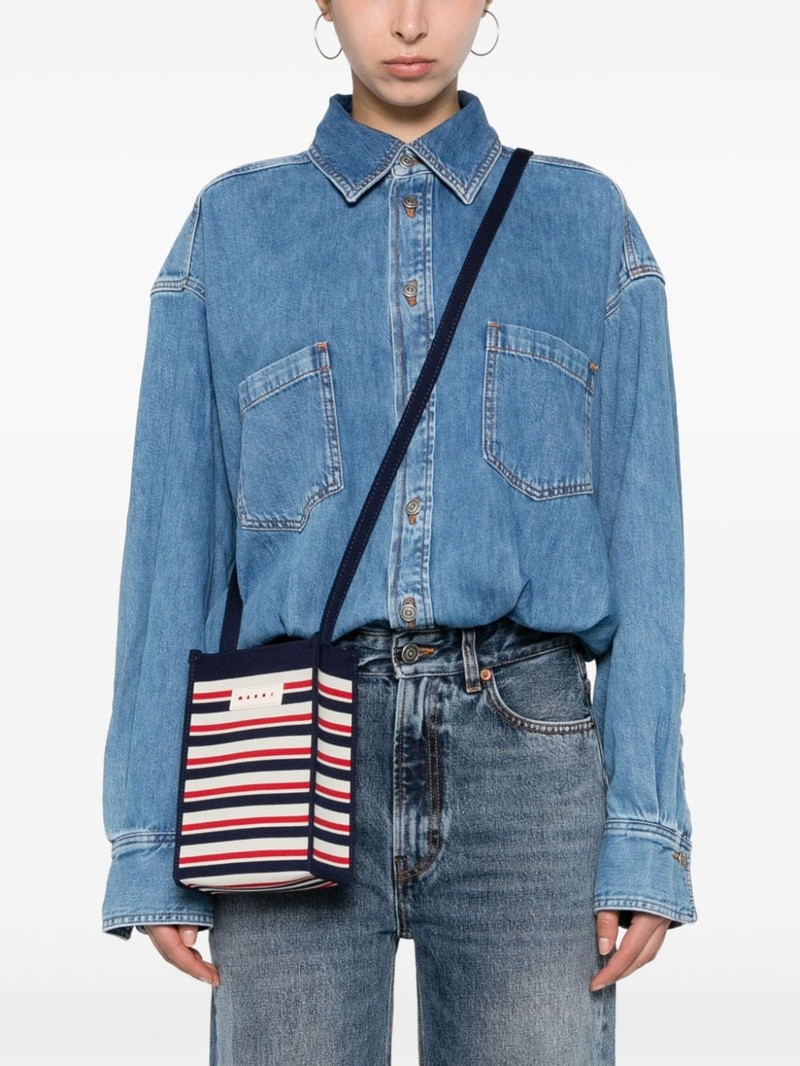 Marni mini striped crossbody bag outlook