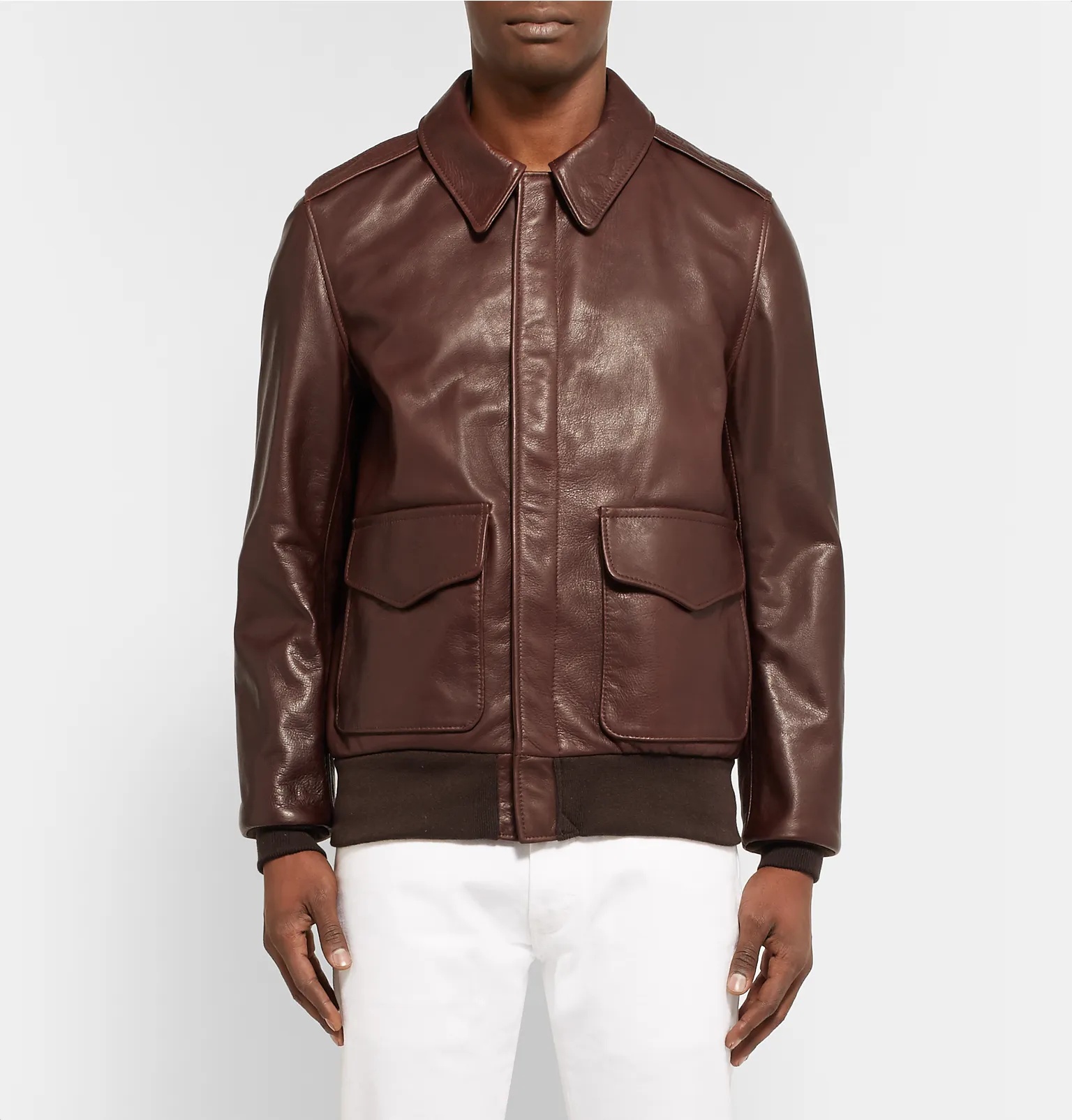 A-2 Full-Grain Leather Bomber Jacket - 4