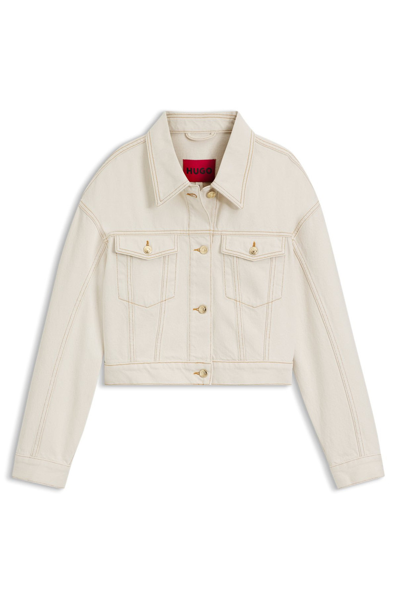 RELAXED-FIT JACKET IN WASHED ECRU DENIM 1