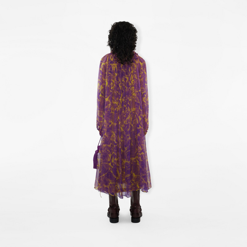 Rose Print Silk Dress 5