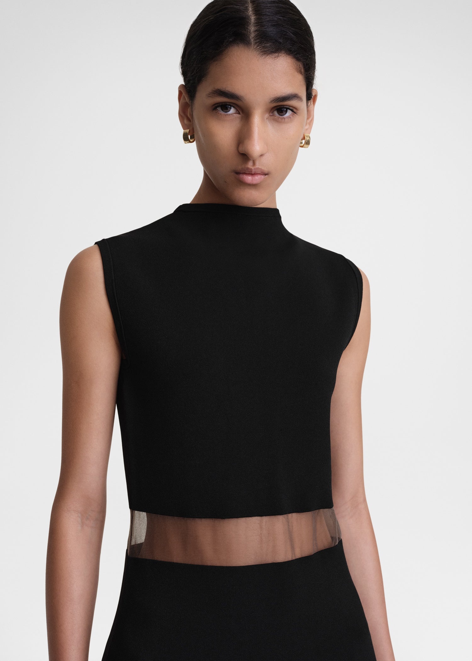 Totême High-neck evening top black | REVERSIBLE