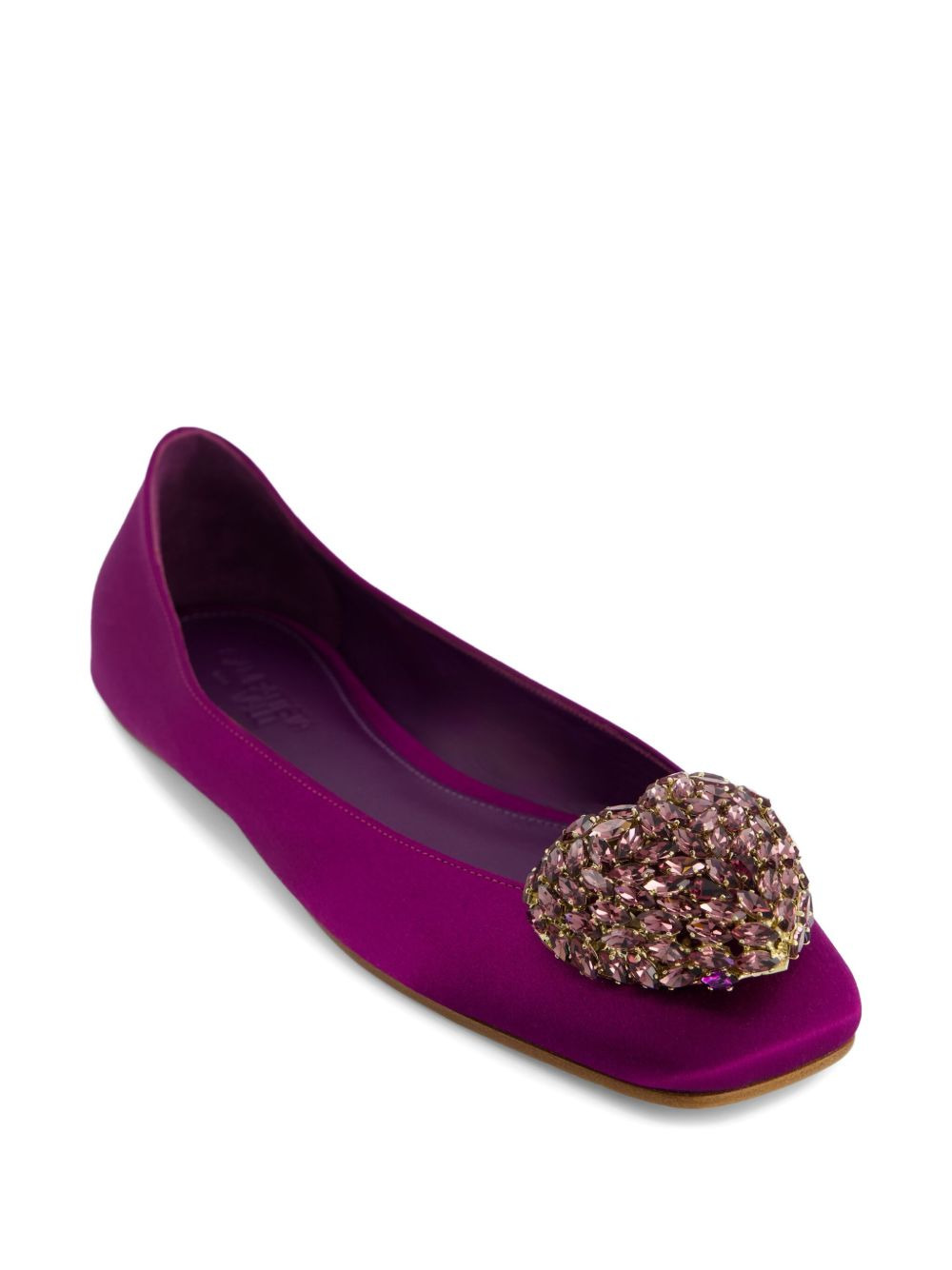heart-embellished satin ballet flats - 2