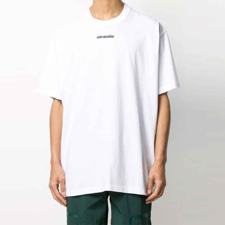 Off-White Back Arrow Pattern Printing Round Neck Short Sleeve Loose Fit White OMAA038E20JER0020145 - 3