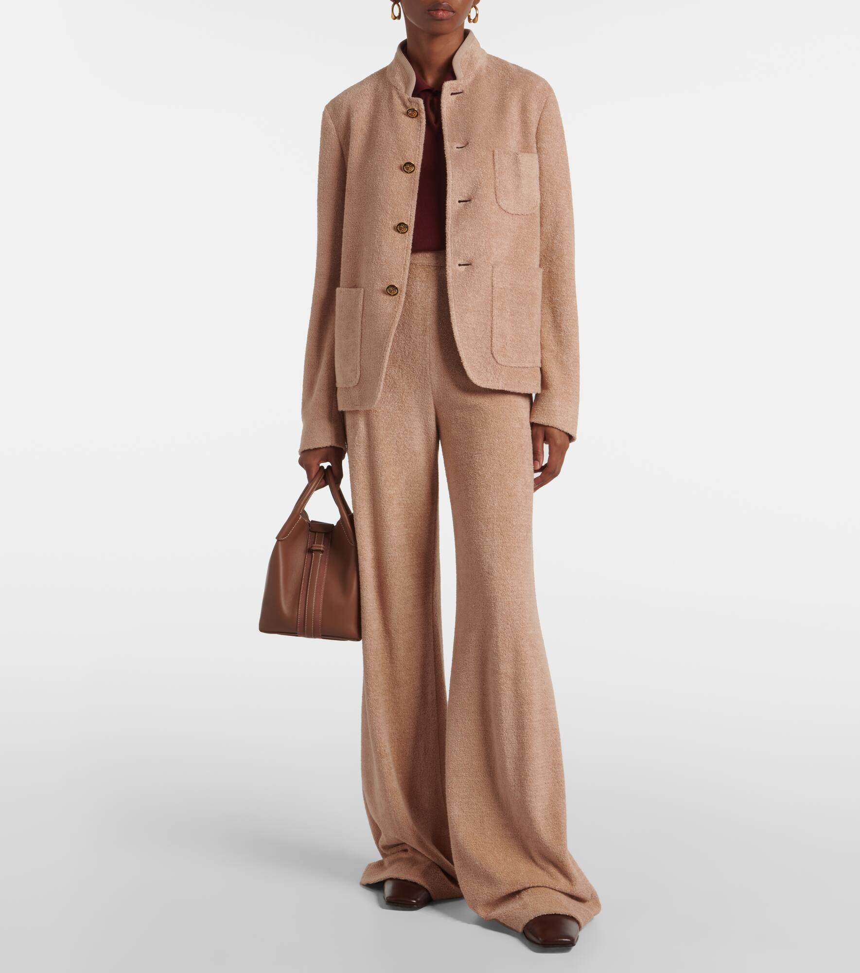 Linen and cotton terry wide-leg pants - 2