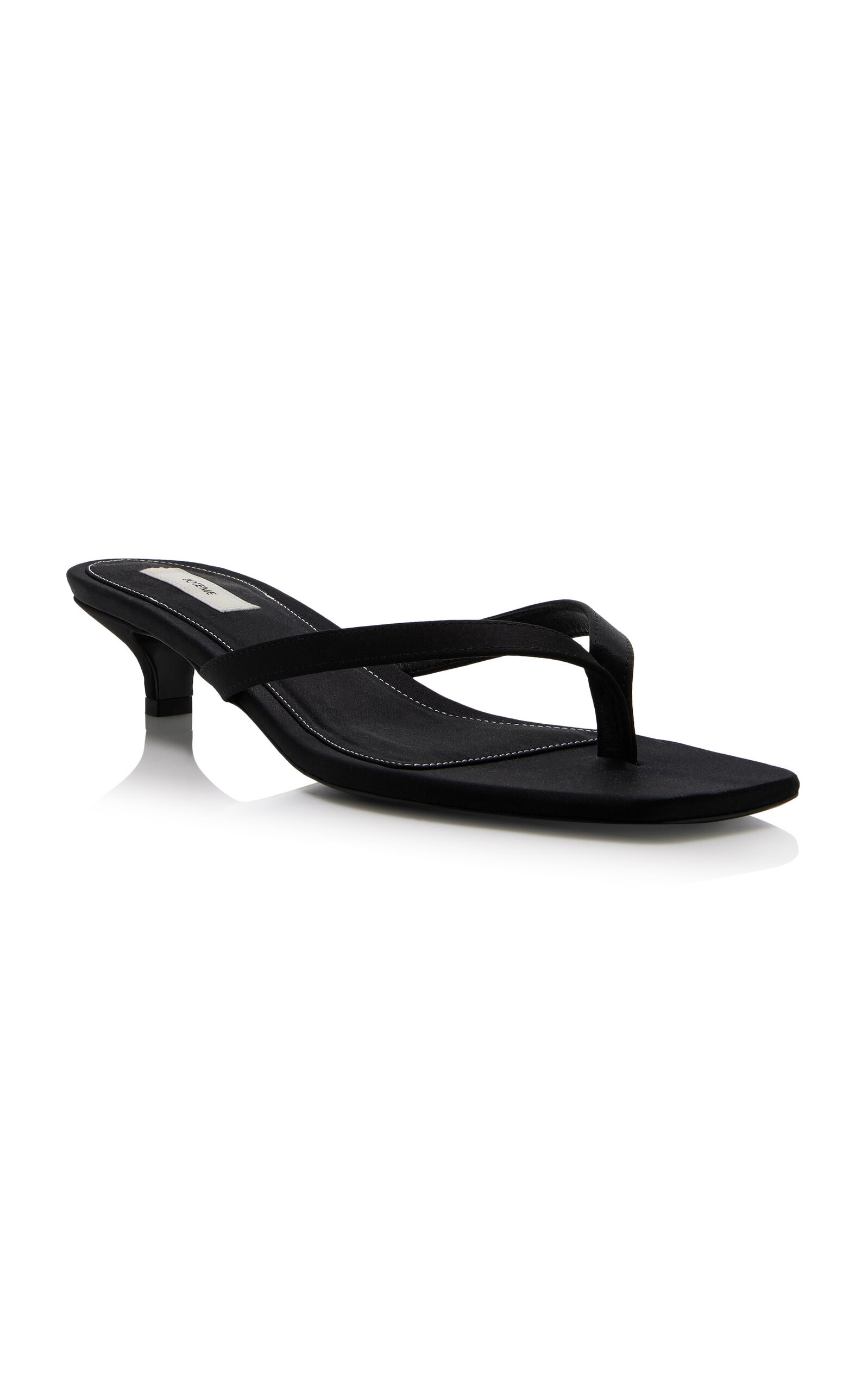 Satin Flip Flop Sandals black - 5