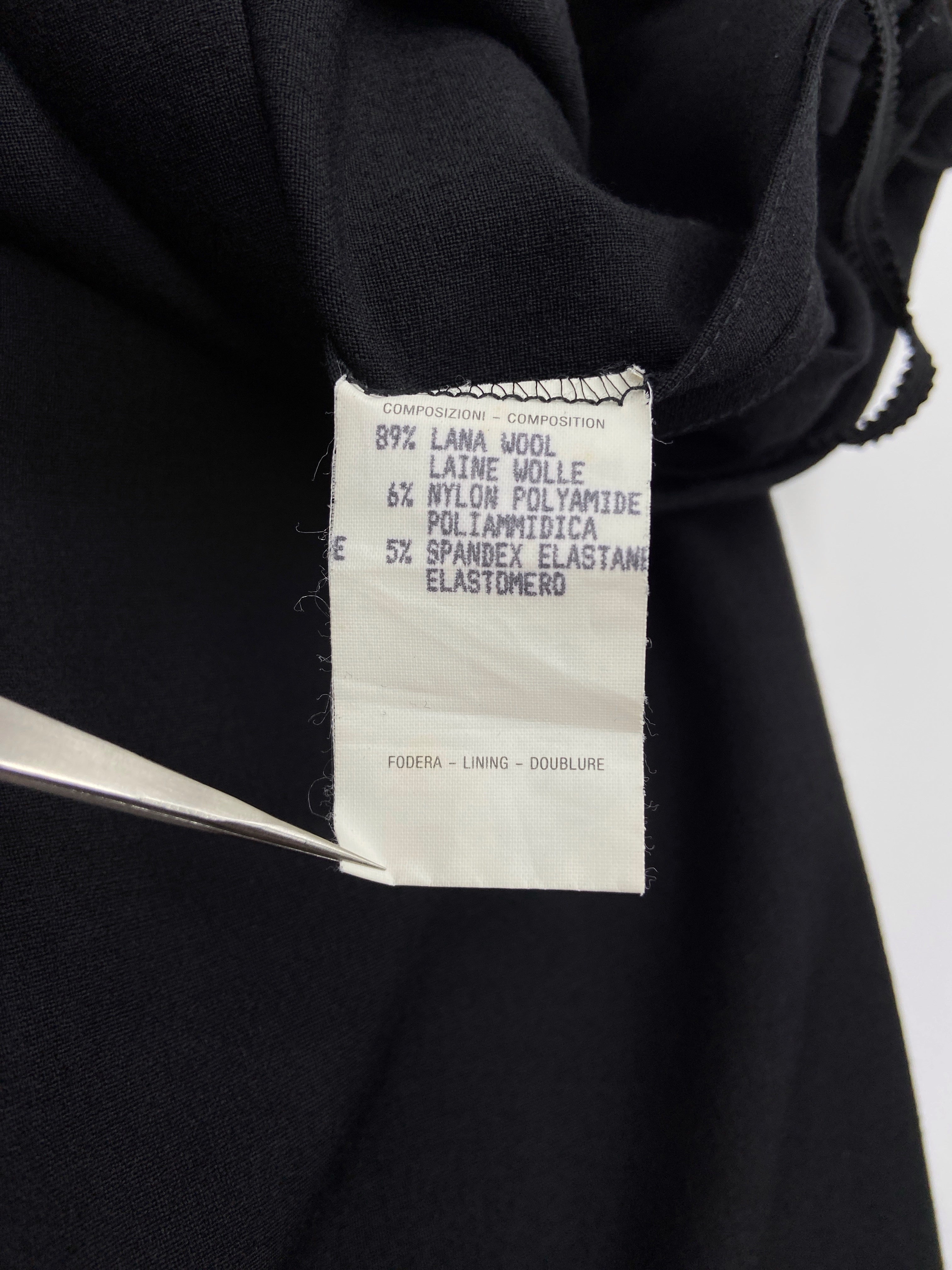 Gucci Spring 1997 Tom Ford Strapless Black Wool Tube Dress 44 - 9