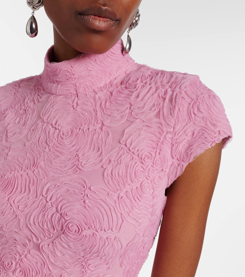 Floral mesh maxi dress 4