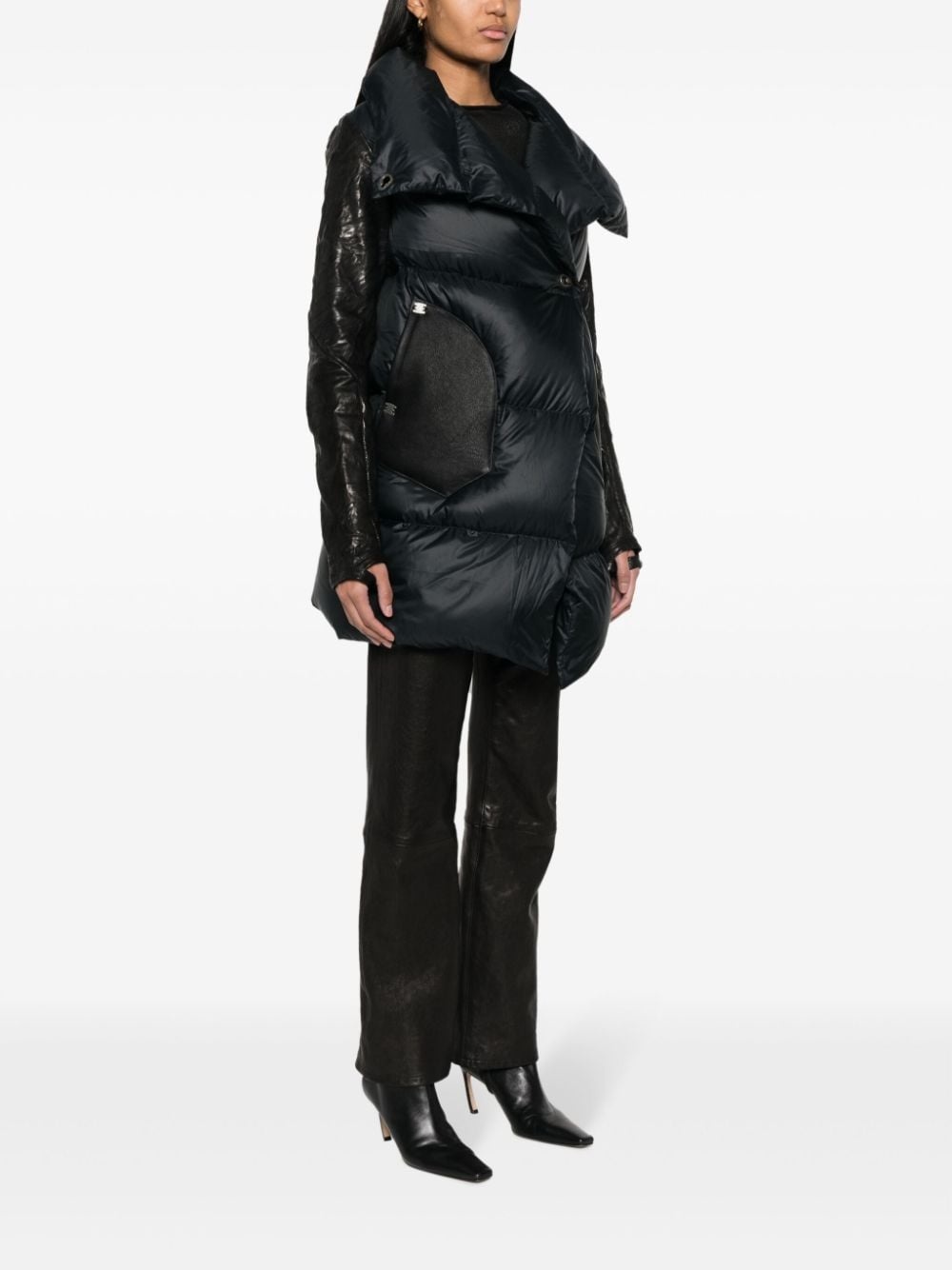 lock-fastening quilted down jacket - 3