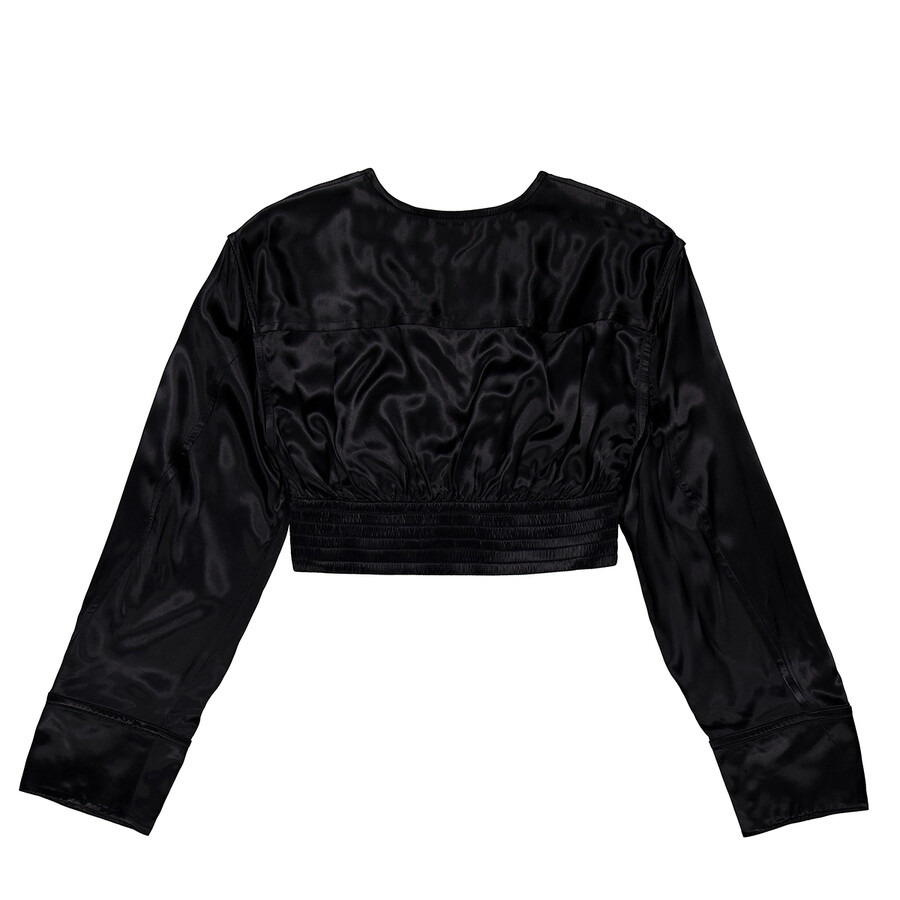 T by Alexander Wang Long-Sleeve Cropped Blouse - 7
