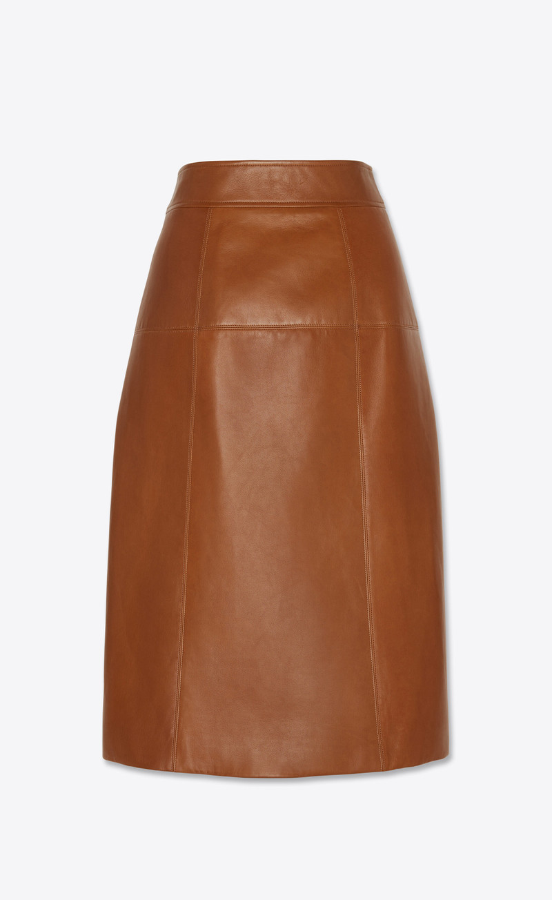 SAINT LAURENT long skirt in lambskin outlook