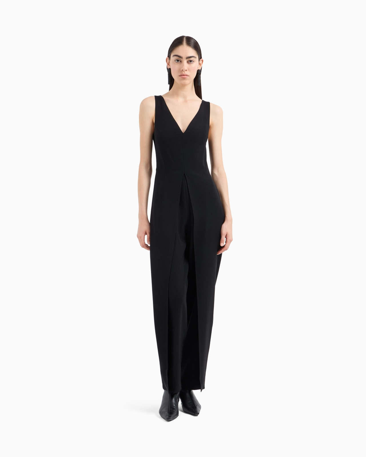 V-neck jumpsuit in technical cady - 4