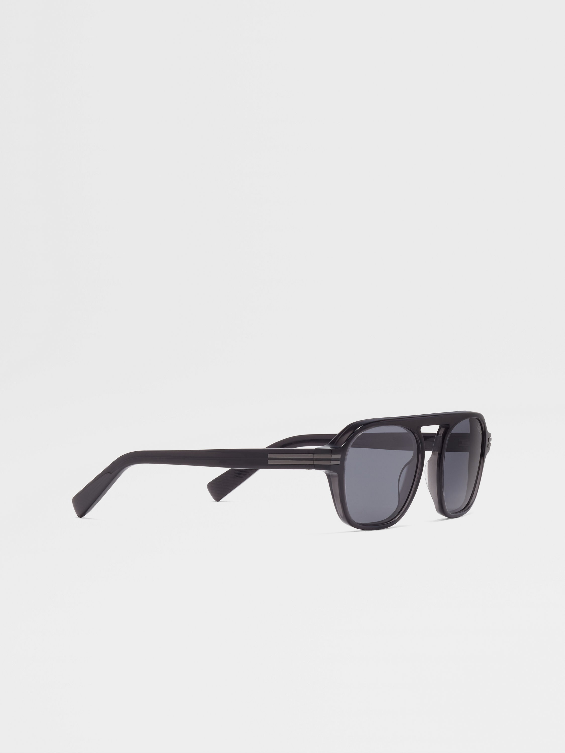 TRANSPARENT DARK GREY AURORA II ACETATE SUNGLASSES - 3