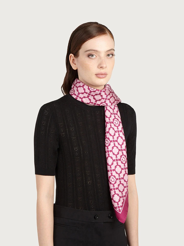 GANCINI GALORE PRINT SILK FOULARD - 2