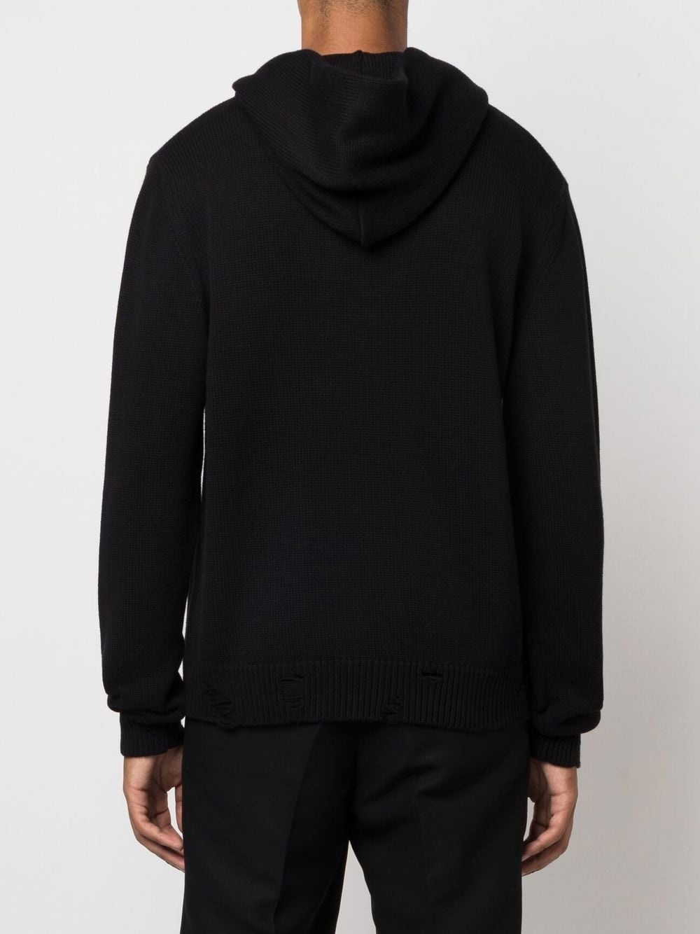 Knitted-logo hooded jumper - 4