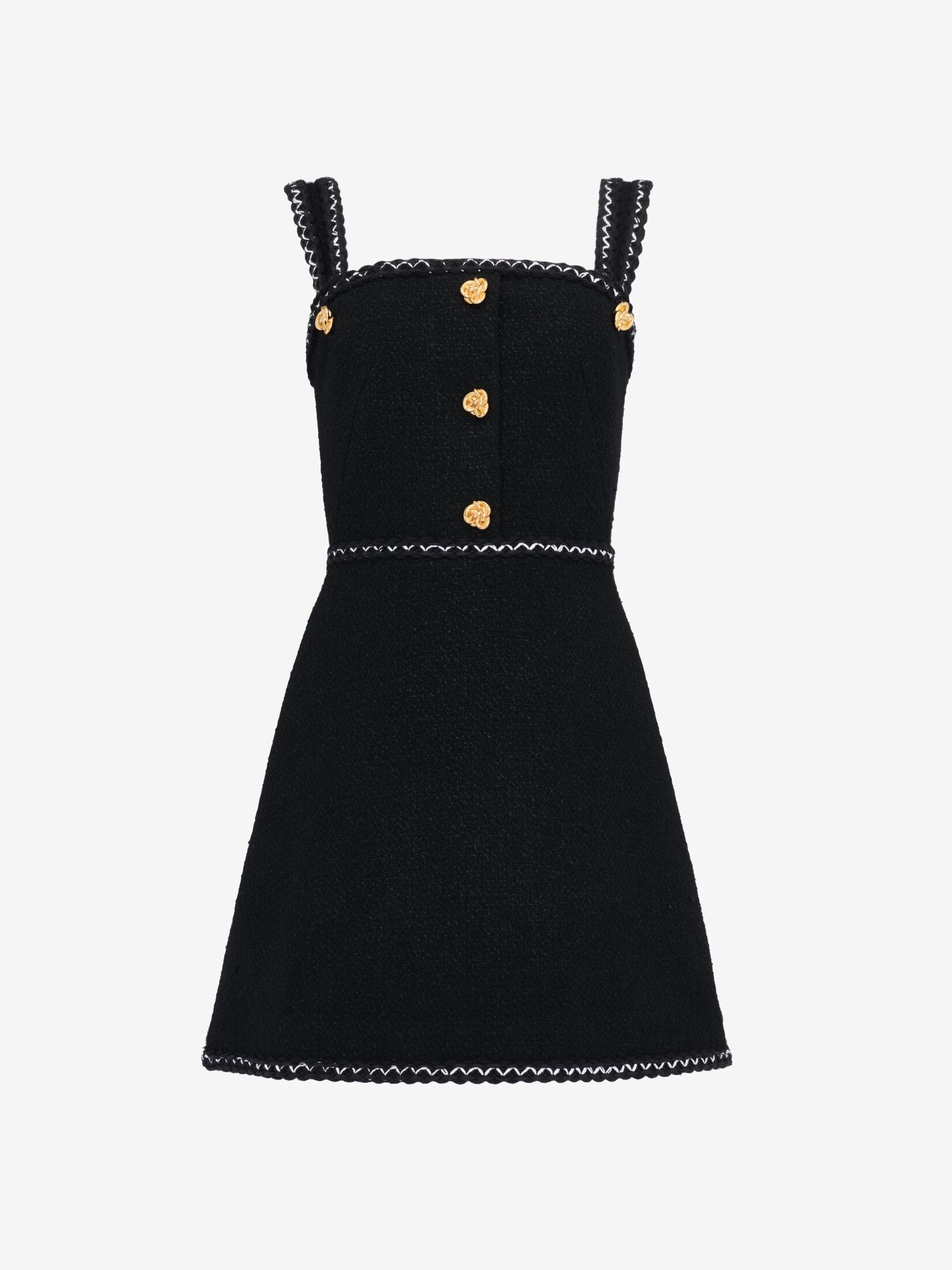 Women's Tweed Mini Dress in Black - 1
